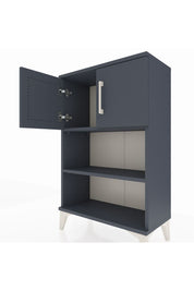 Arges Komodin 2 Raflı 2 Kapaklı 60x30x96 Antrasit-Antrasit