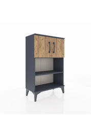 Arges Komodin 2 Raflı 2 Kapaklı 60x30x96 Antrasit-Çam