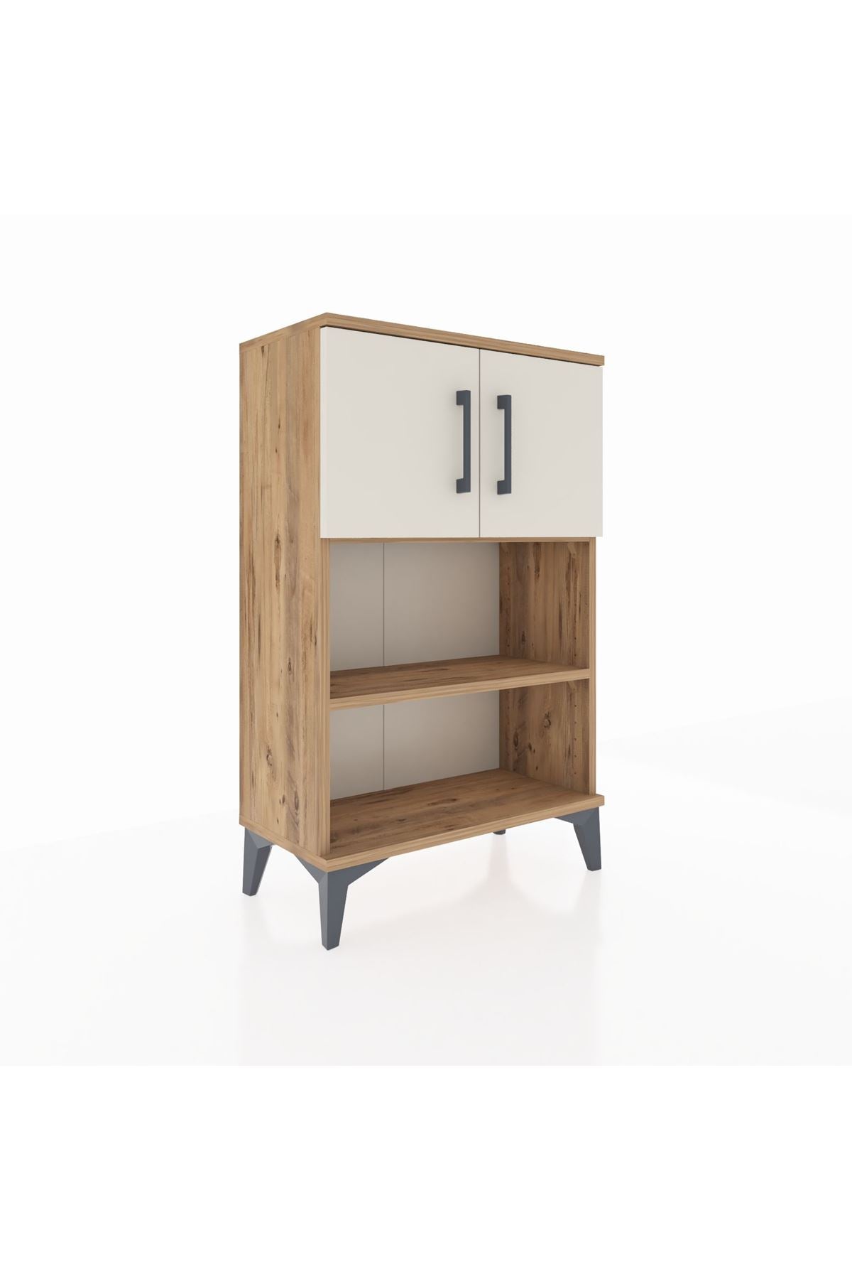 Arges Komodin 2 Raflı 2 Kapaklı 60x30x96 Çam-Aytaşı