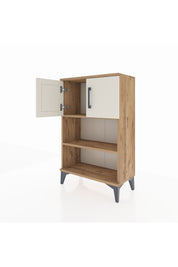 Arges Komodin 2 Raflı 2 Kapaklı 60x30x96 Çam-Aytaşı