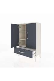 Arges Komodin 2 Raflı Tek Çekmeceli 2 Kapaklı 60x30x96 Aytaşı-Antrasit