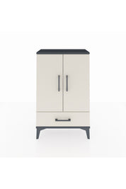 Arges Komodin 2 Raflı Tek Çekmeceli 2 Kapaklı 60x30x96 Antrasit-Aytaşı