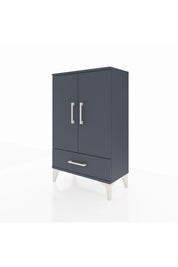 Arges Komodin 2 Raflı Tek Çekmeceli 2 Kapaklı 60x30x96 Antrasit-Antrasit