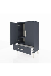 Arges Komodin 2 Raflı Tek Çekmeceli 2 Kapaklı 60x30x96 Antrasit-Antrasit