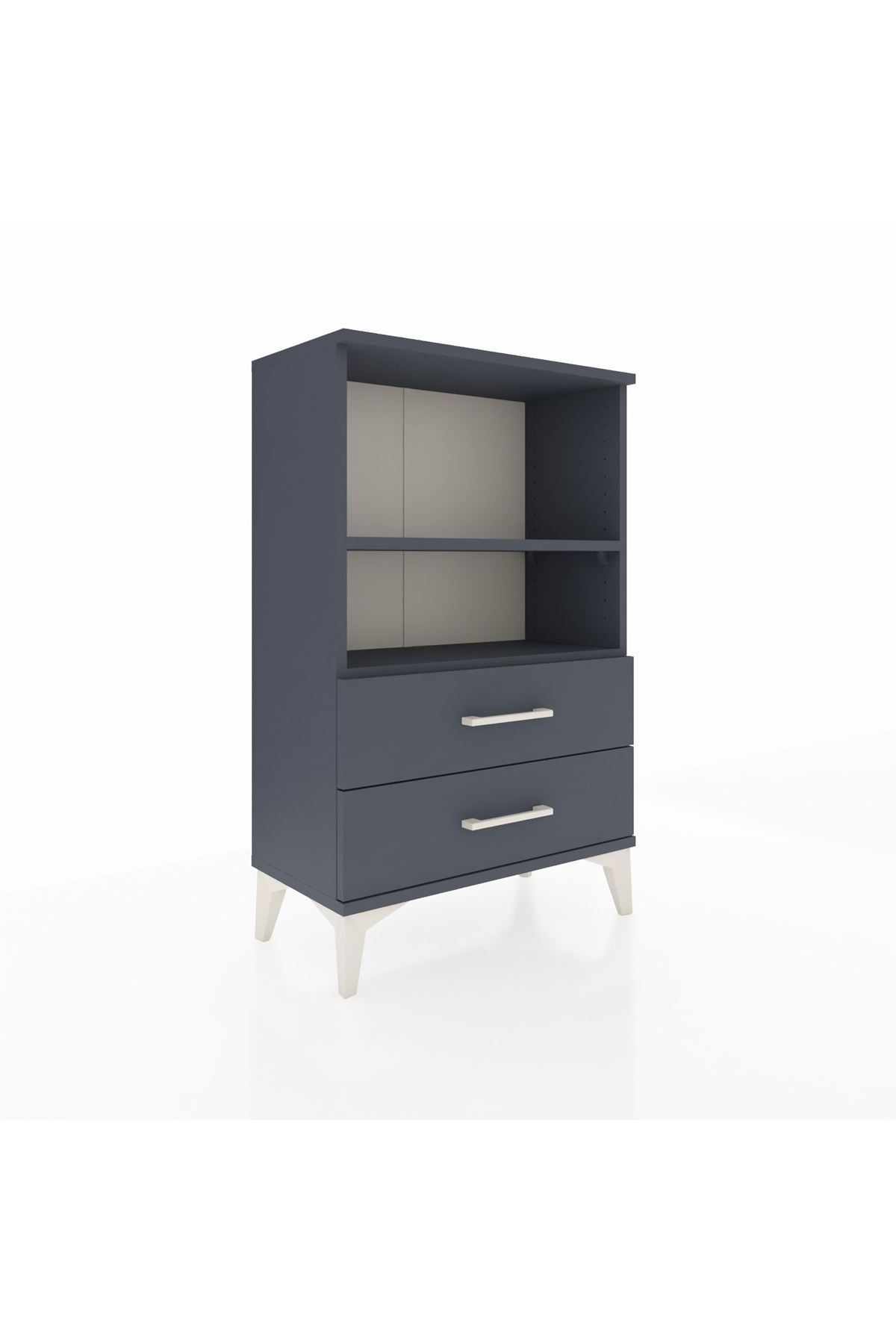 Arges Komodin 2 Raflı 2 Çekmeceli 60x30x96 Antrasit-Antrasit