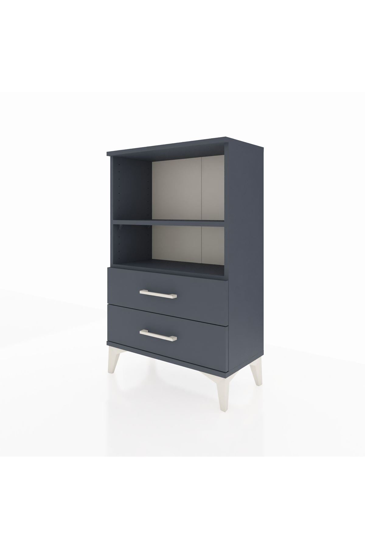Arges Komodin 2 Raflı 2 Çekmeceli 60x30x96 Antrasit-Antrasit