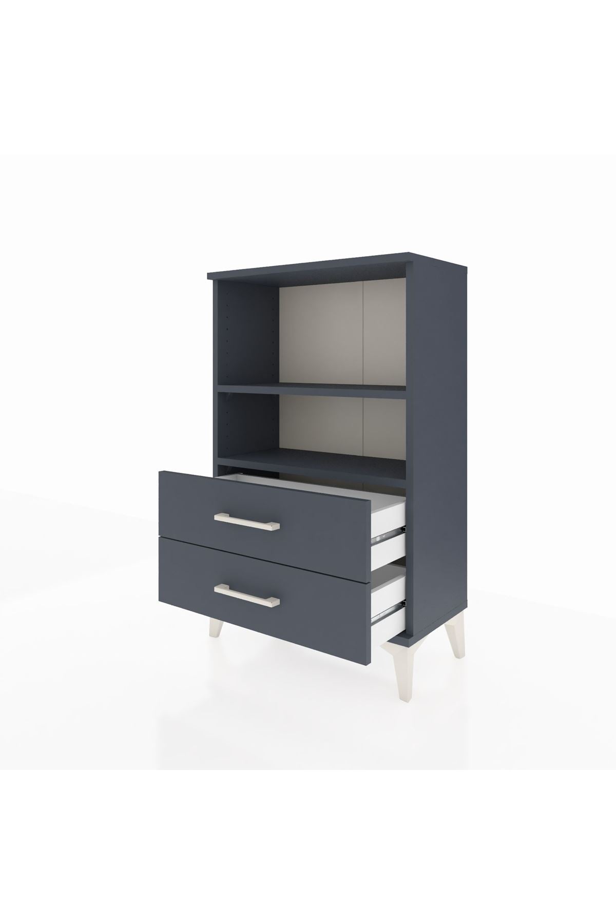 Arges Komodin 2 Raflı 2 Çekmeceli 60x30x96 Antrasit-Antrasit