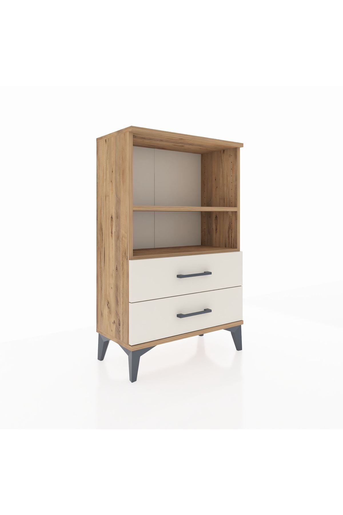 Arges Komodin 2 Raflı 2 Çekmeceli 60x30x96 Çam-Aytaşı