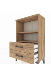Arges Komodin 2 Raflı 2 Çekmeceli 60x30x96 Çam-Çam