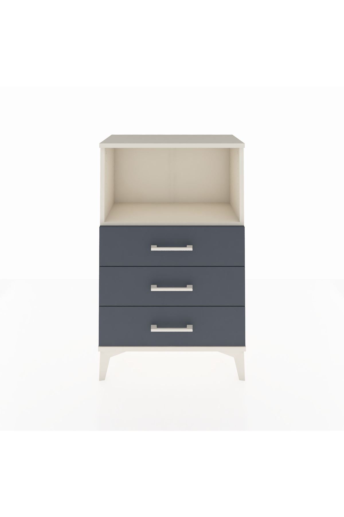 Arges Komodin Tek Raflı 3 Çekmeceli 60x30x96 Aytaşı-Antrasit