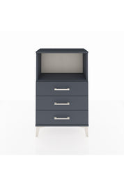 Arges Komodin Tek Raflı 3 Çekmeceli 60x30x96 Antrasit-Antrasit
