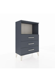 Arges Komodin Tek Raflı 3 Çekmeceli 60x30x96 Antrasit-Antrasit
