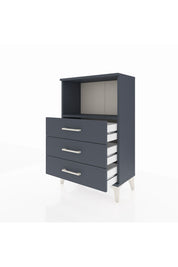 Arges Komodin Tek Raflı 3 Çekmeceli 60x30x96 Antrasit-Antrasit