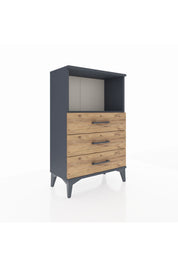 Arges Komodin Tek Raflı 3 Çekmeceli 60x30x96 Antrasit-Çam