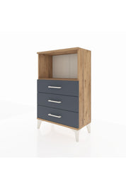 Arges Komodin Tek Raflı 3 Çekmeceli 60x30x96 Çam-Antrasit