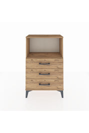 Arges Komodin Tek Raflı 3 Çekmeceli 60x30x96 Çam-Çam