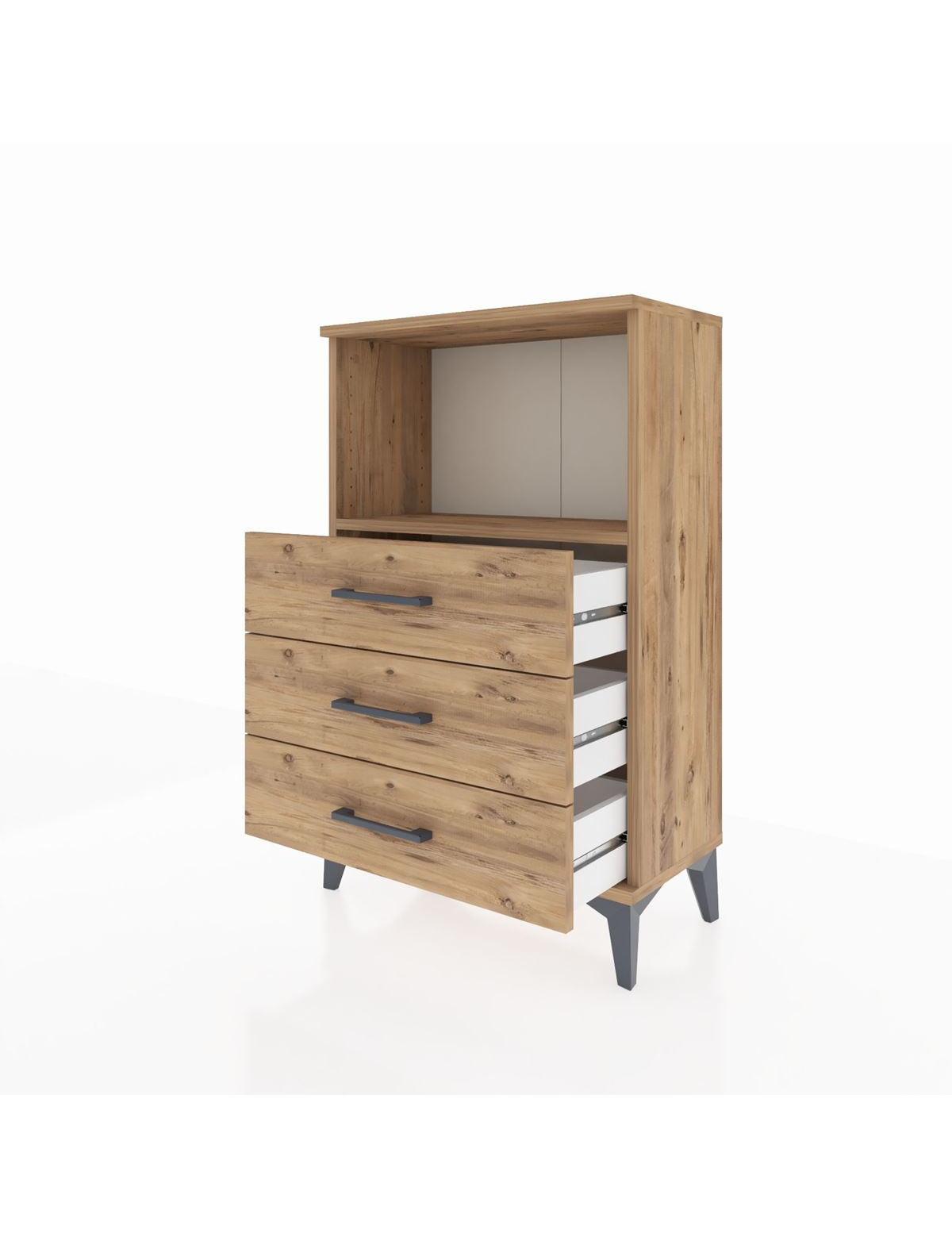 Arges Komodin Tek Raflı 3 Çekmeceli 60x30x96 - S14M005V9A