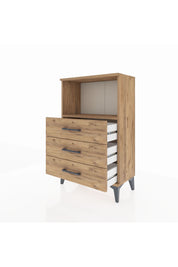 Arges Komodin Tek Raflı 3 Çekmeceli 60x30x96 Çam-Çam