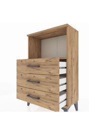 Arges Komodin Tek Raflı 3 Çekmeceli 60x30x96 Çam-Çam