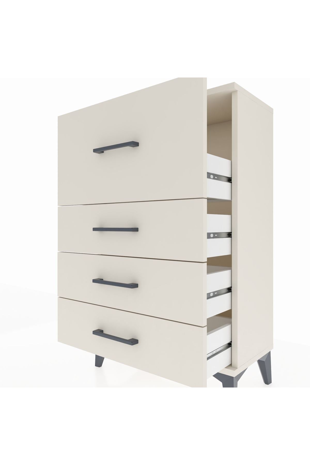 Arges Komodin 4 Çekmeceli 60x30x96 Aytaşı-Aytaşı