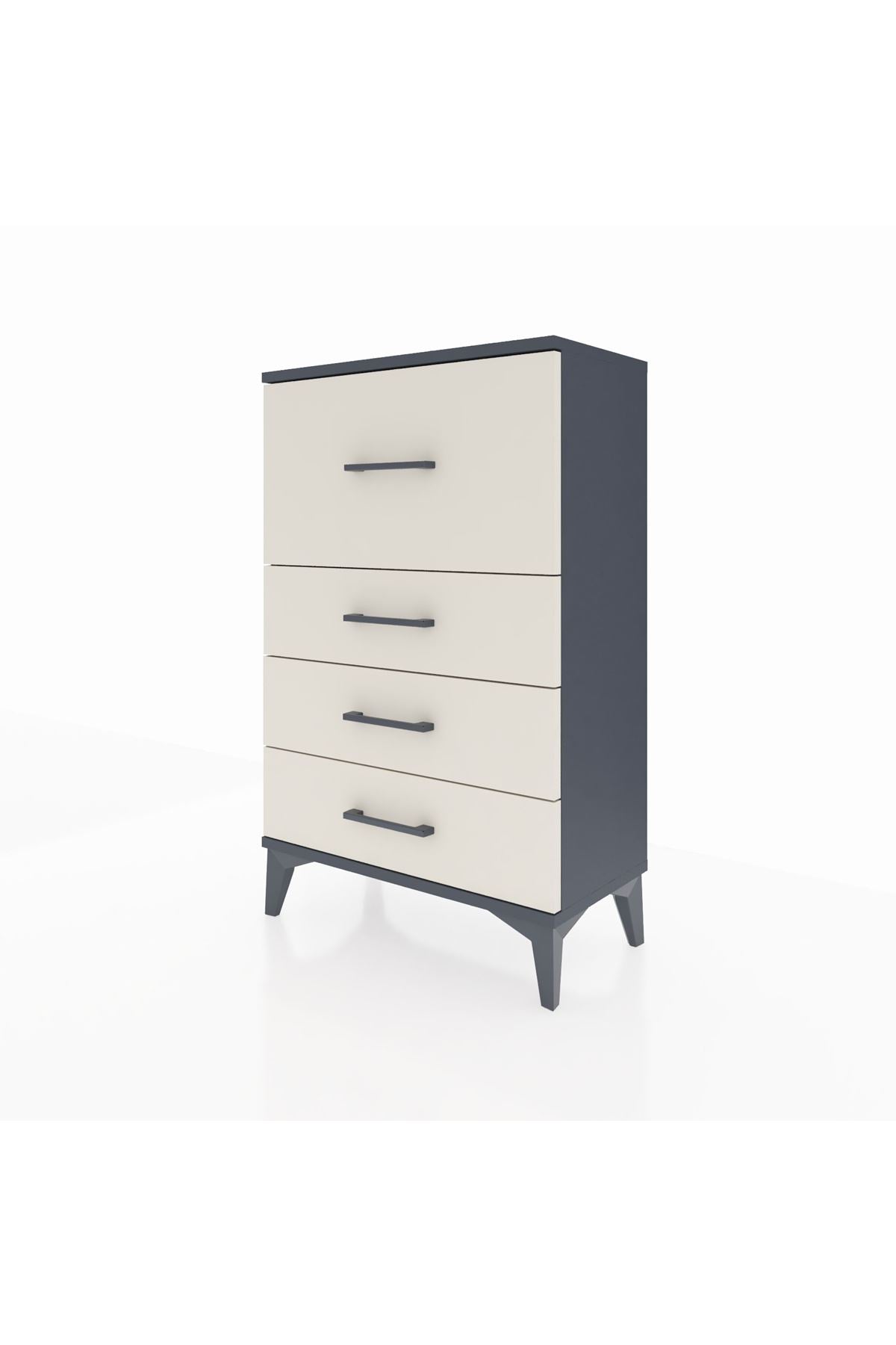 Arges Komodin 4 Çekmeceli 60x30x96 Antrasit-Aytaşı