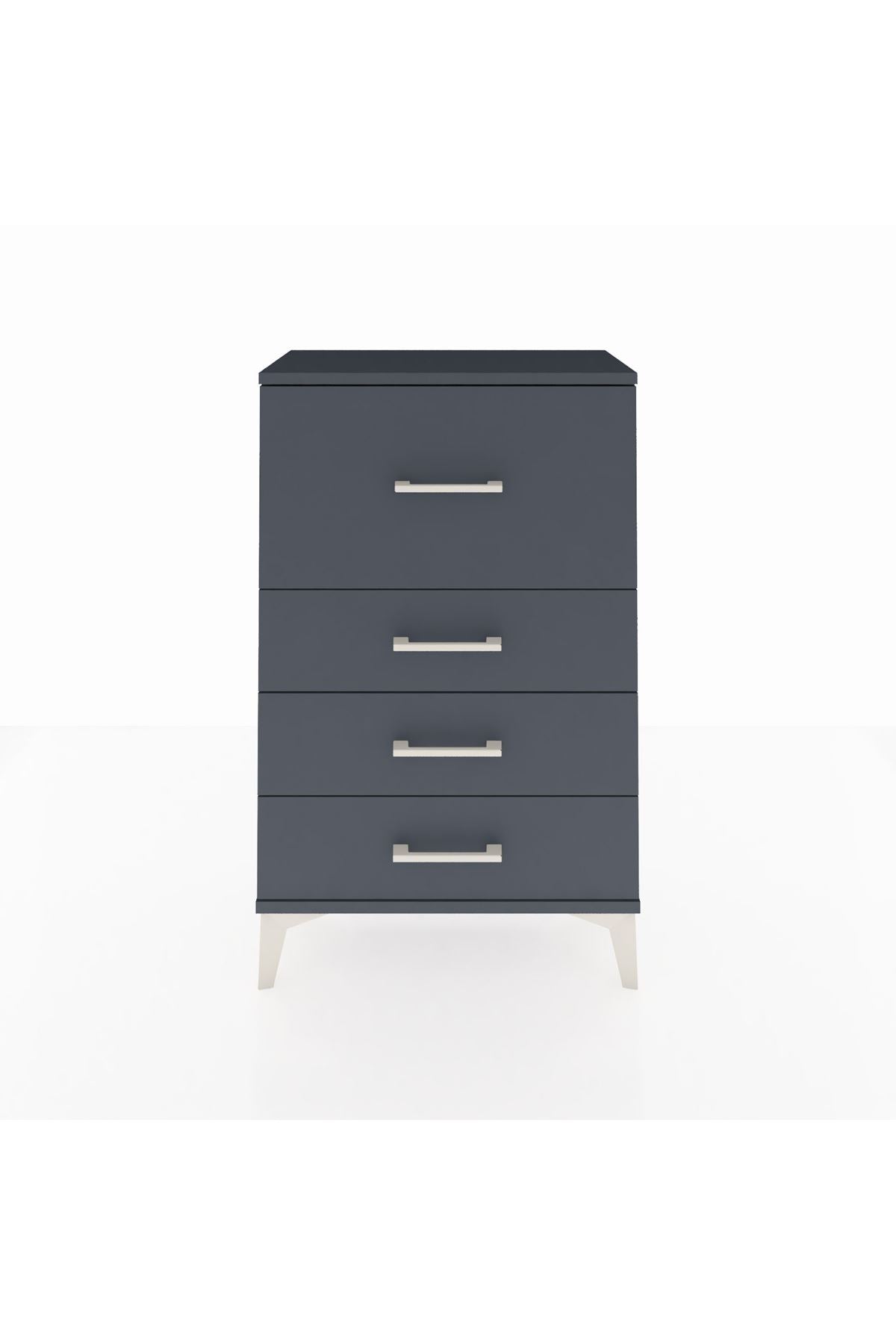 Arges Komodin 4 Çekmeceli 60x30x96 Antrasit-Antrasit