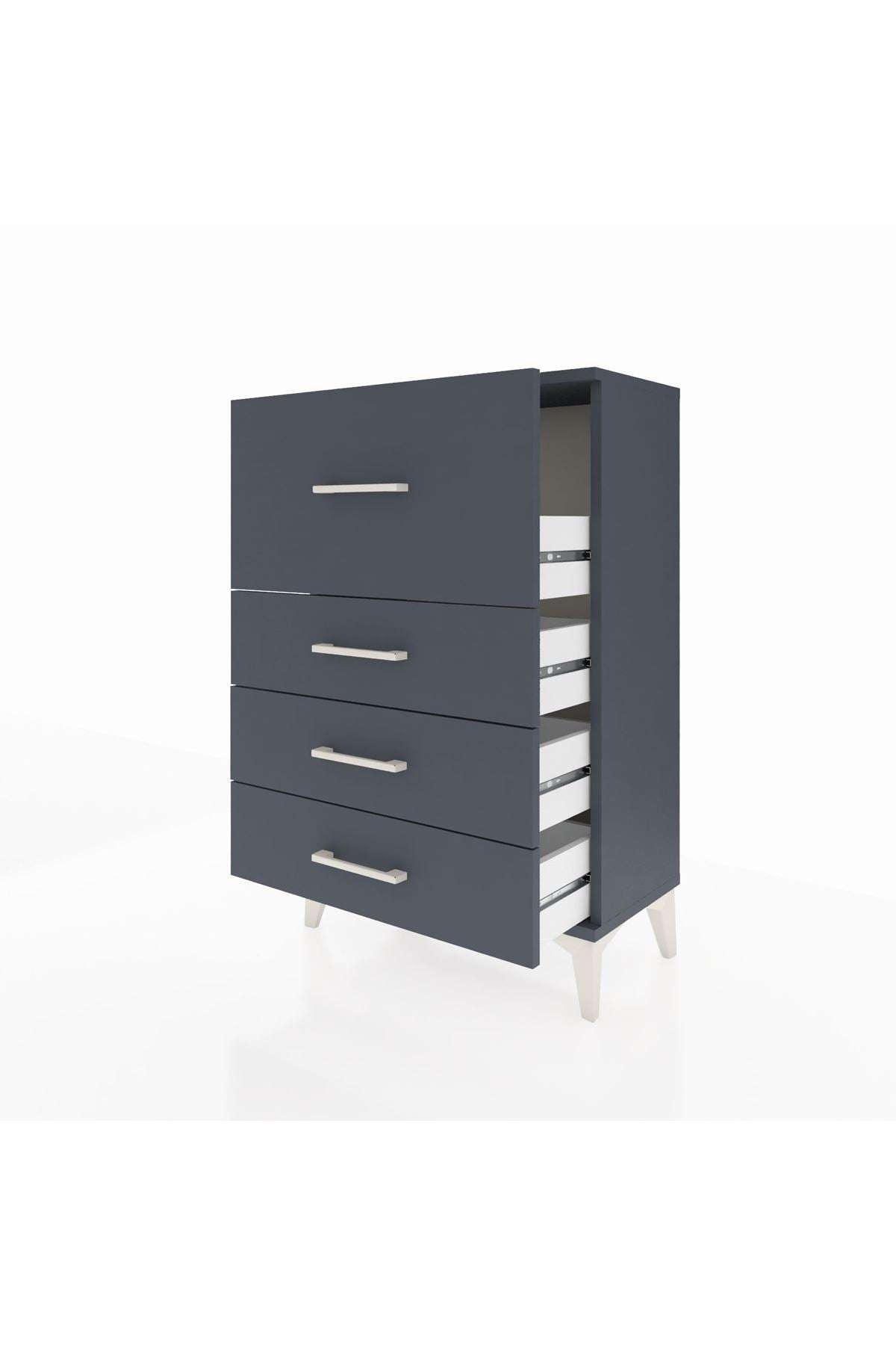 Arges Komodin 4 Çekmeceli 60x30x96 Antrasit-Antrasit