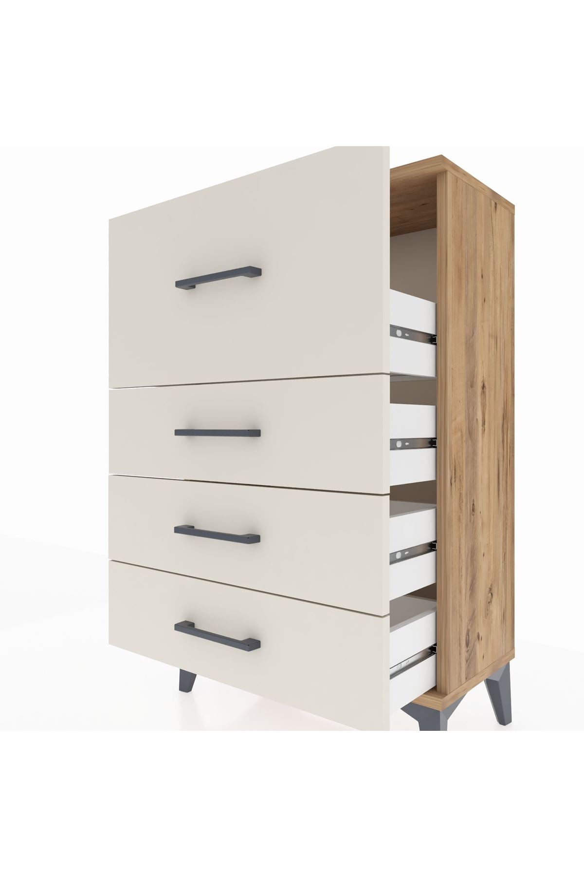 Arges Komodin 4 Çekmeceli 60x30x96 Çam-Aytaşı