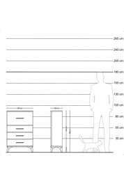 Arges Komodin 4 Çekmeceli 60x30x96 Çam-Aytaşı