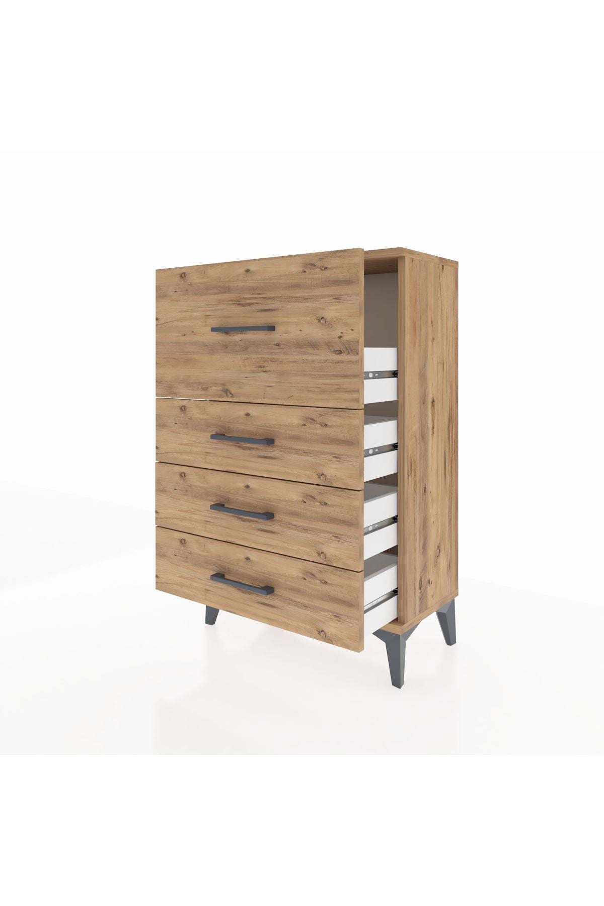 Arges Komodin 4 Çekmeceli 60x30x96 Çam-Çam