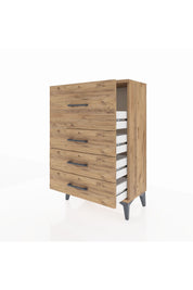 Arges Komodin 4 Çekmeceli 60x30x96 Çam-Çam