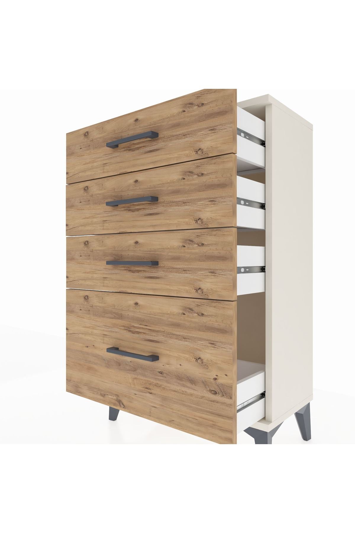 Arges Komodin 4 Çekmeceli 60x30x96 Aytaşı-Çam