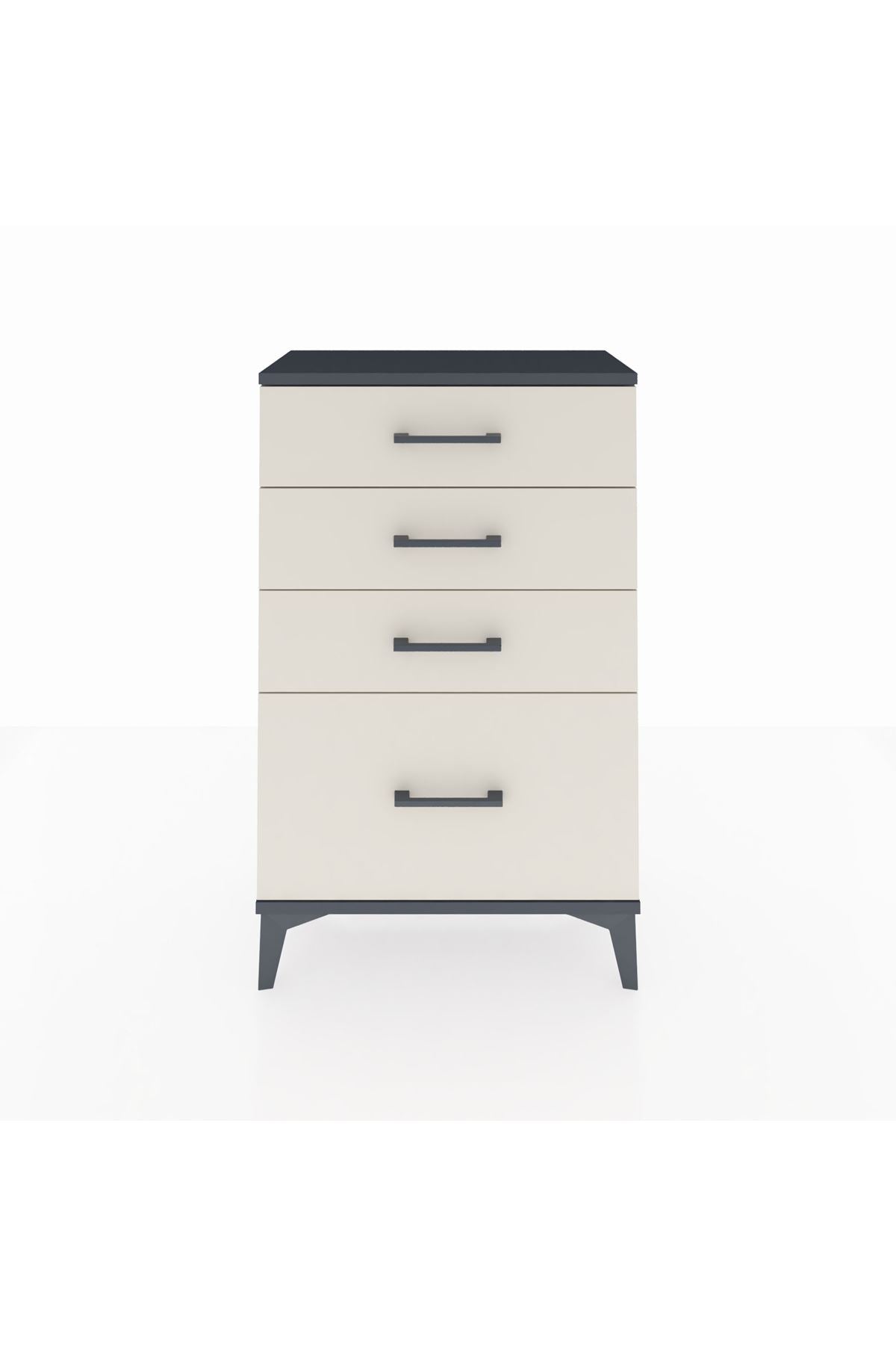 Arges Komodin 4 Çekmeceli 60x30x96 Antrasit-Aytaşı