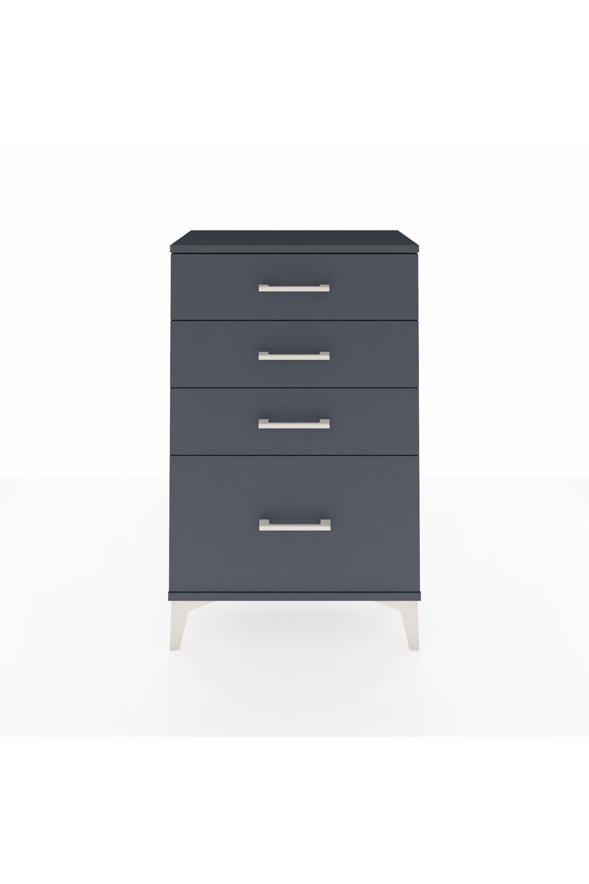 Arges Komodin 4 Çekmeceli 60x30x96 Antrasit-Antrasit