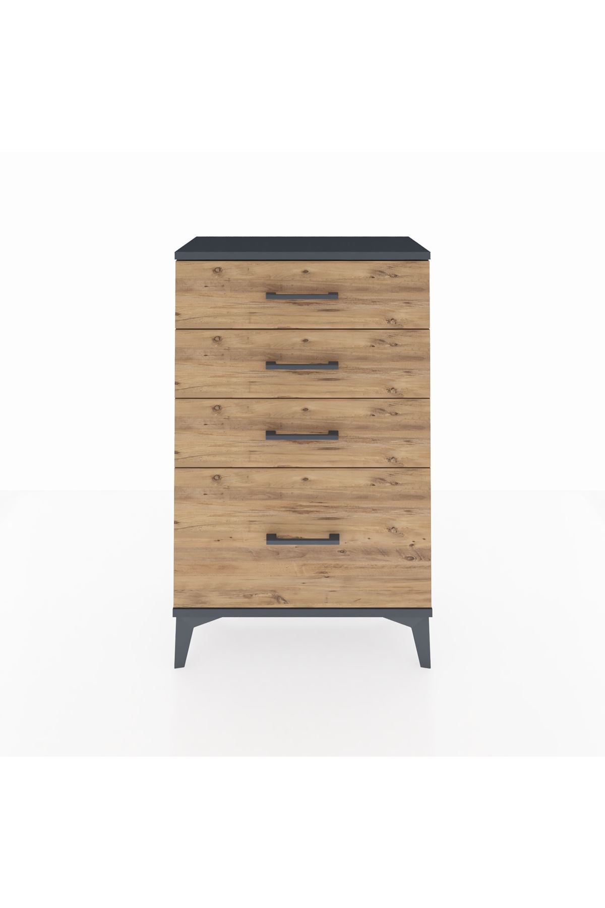 Arges Komodin 4 Çekmeceli 60x30x96 Antrasit-Çam