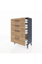 Arges Komodin 4 Çekmeceli 60x30x96 Antrasit-Çam