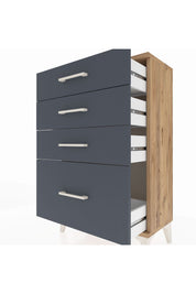Arges Komodin 4 Çekmeceli 60x30x96 Çam-Antrasit