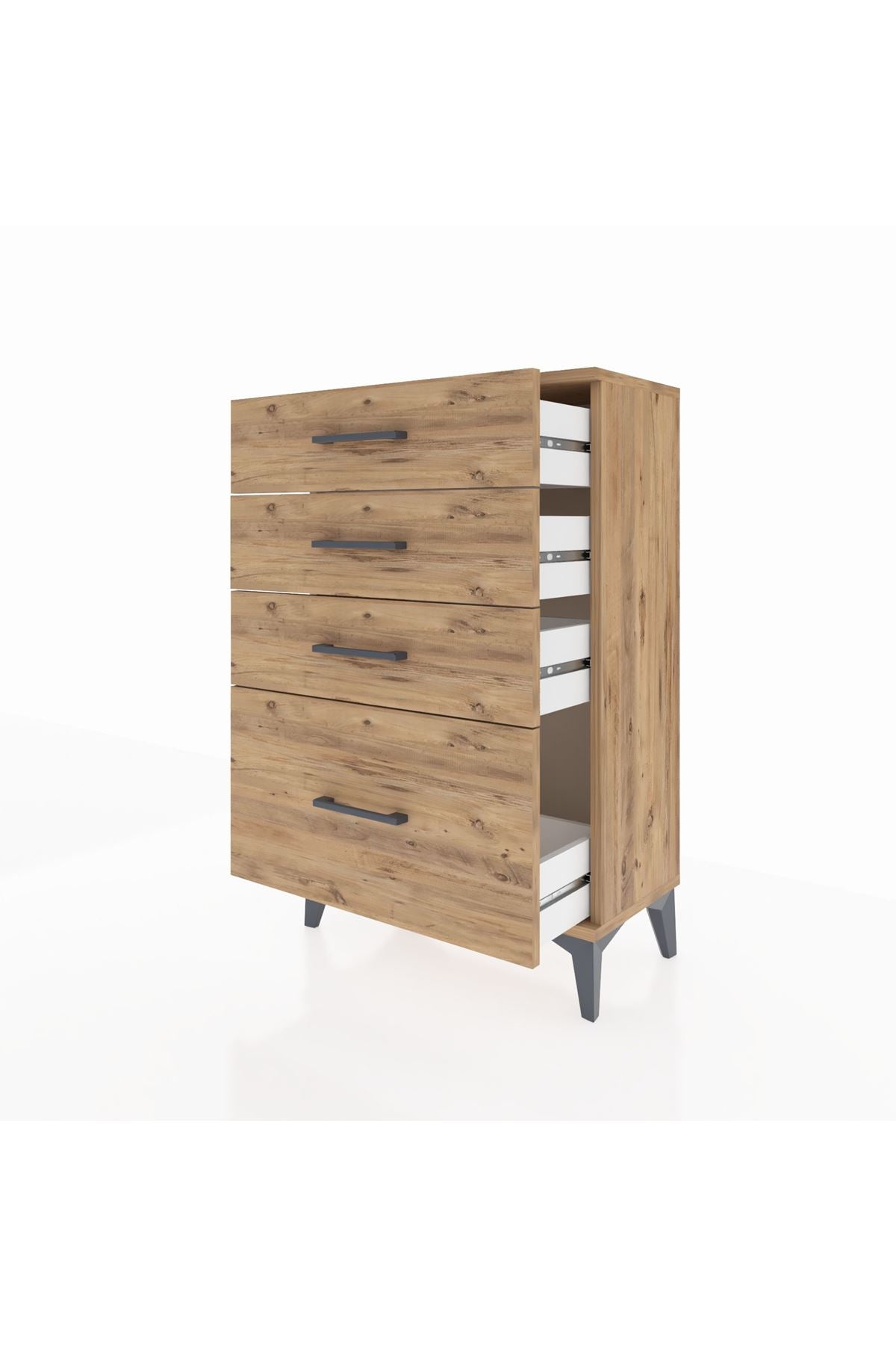 Arges Komodin 4 Çekmeceli 60x30x96 Çam-Çam