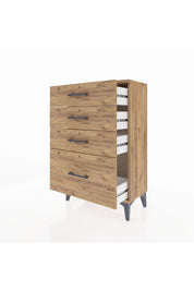 Arges Komodin 4 Çekmeceli 60x30x96 Çam-Çam