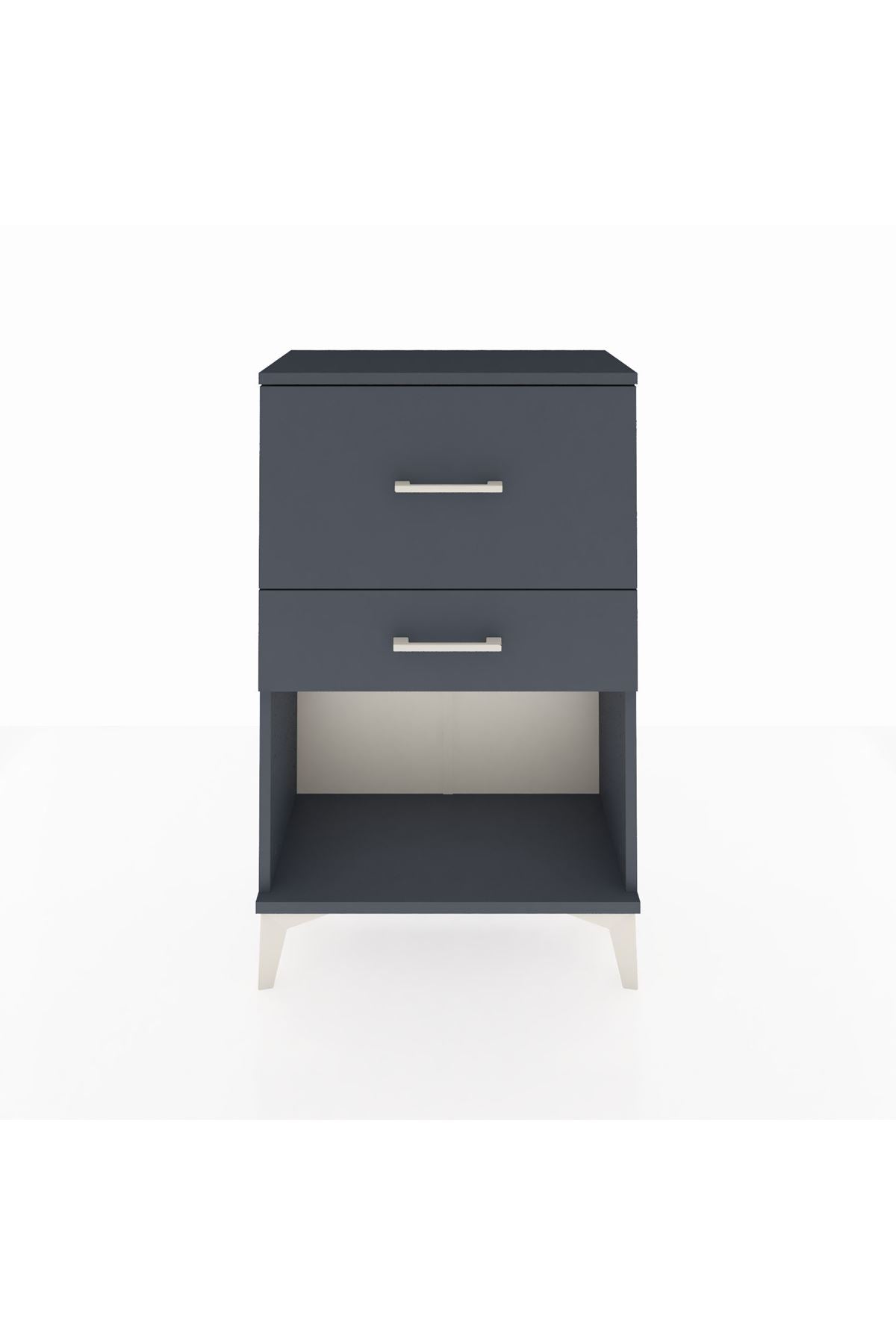 Arges Komodin 2 Çekmeceli 60x30x96 Antrasit-Antrasit