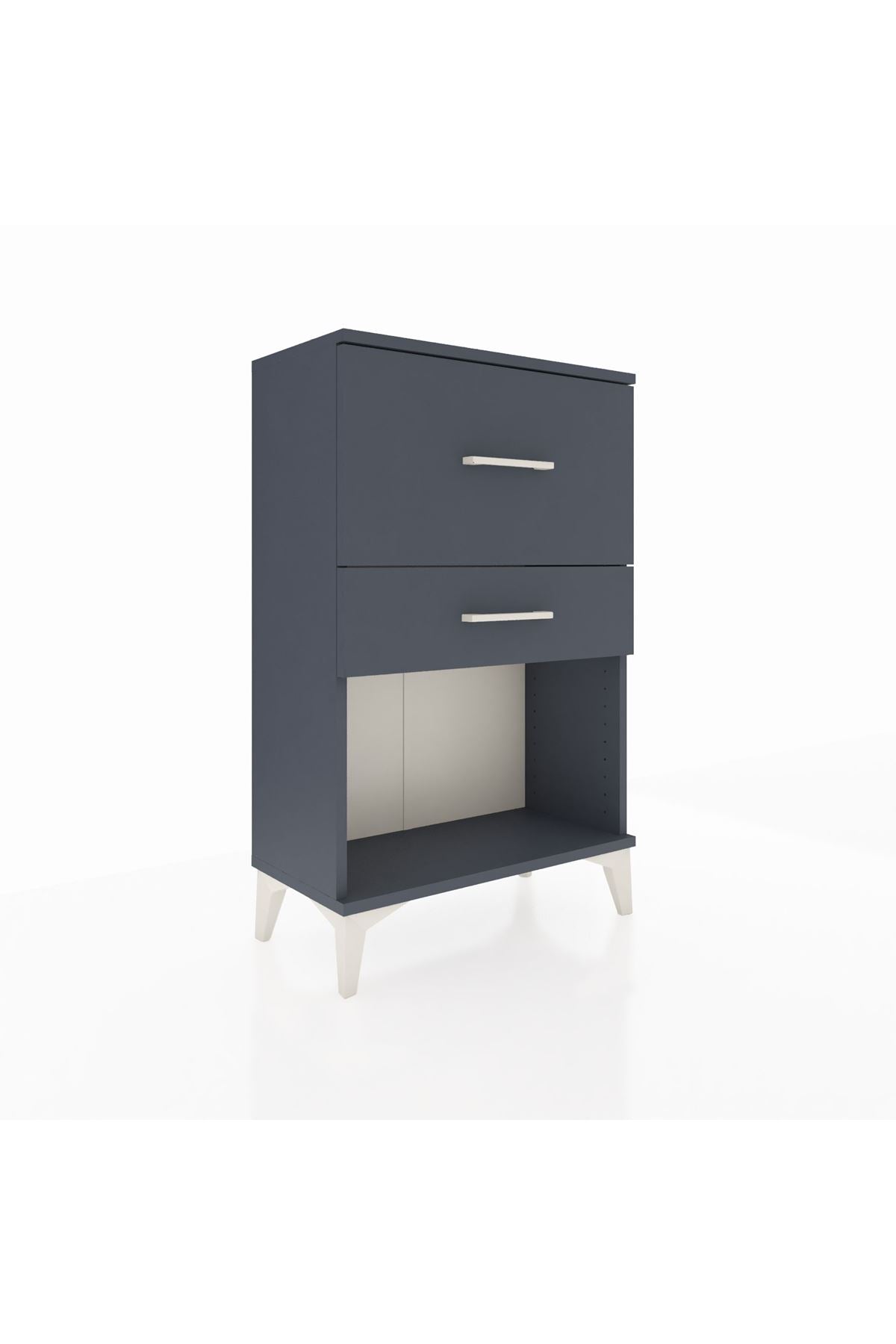 Arges Komodin 2 Çekmeceli 60x30x96 Antrasit-Antrasit