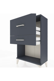 Arges Komodin 2 Çekmeceli 60x30x96 Antrasit-Antrasit