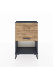 Arges Komodin 2 Çekmeceli 60x30x96 Antrasit-Çam