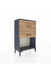 Arges Komodin 2 Çekmeceli 60x30x96 Antrasit-Çam