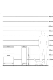 Arges Komodin 2 Çekmeceli 60x30x96 Antrasit-Çam