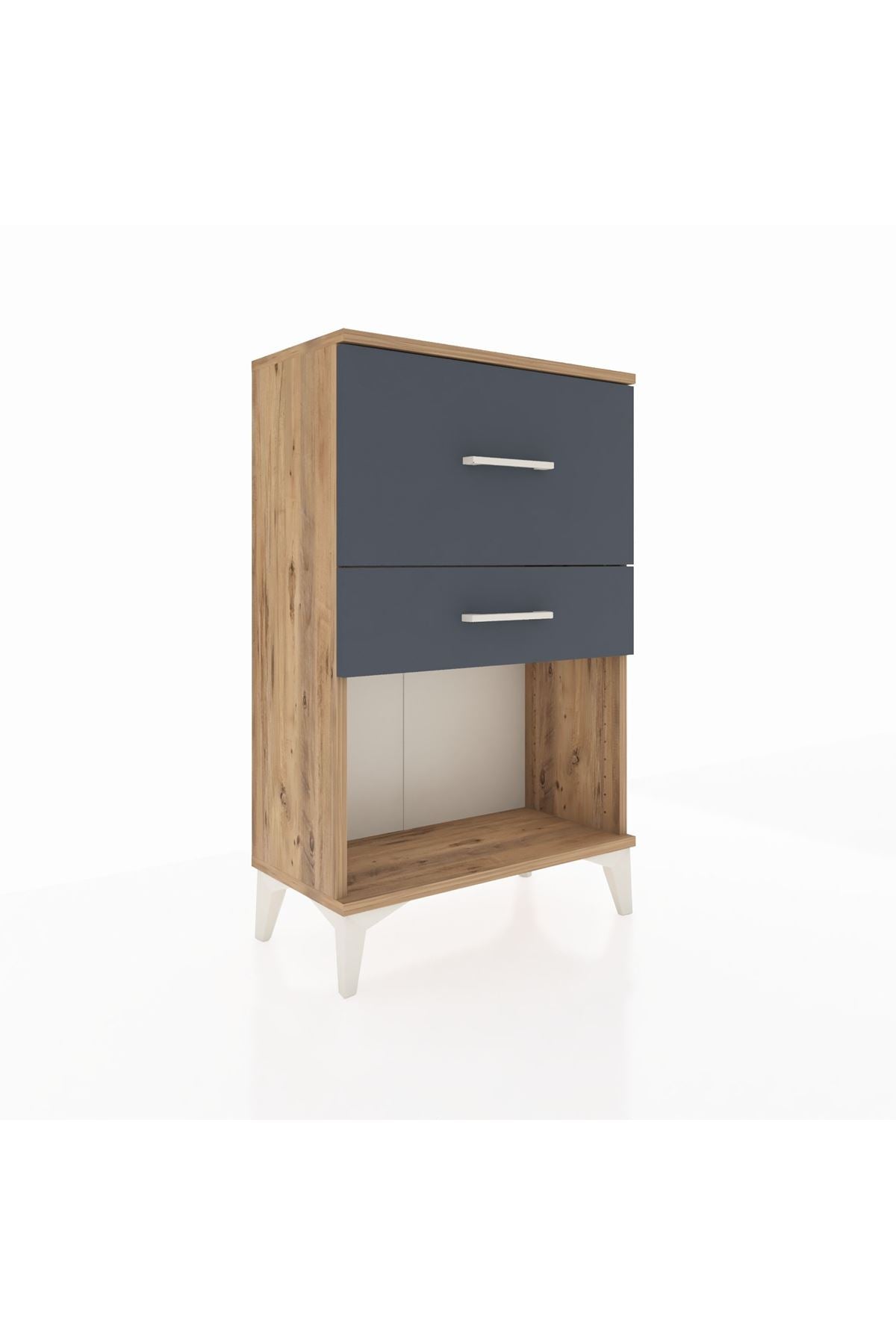 Arges Komodin 2 Çekmeceli 60x30x96 Çam-Antrasit