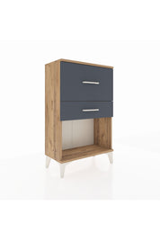 Arges Komodin 2 Çekmeceli 60x30x96 Çam-Antrasit