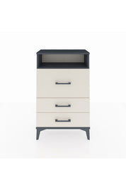 Arges Komodin Tek Raflı 3 Çekmeceli 60x30x96 Antrasit-Aytaşı