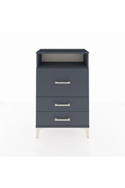 Arges Komodin Tek Raflı 3 Çekmeceli 60x30x96 Antrasit-Antrasit