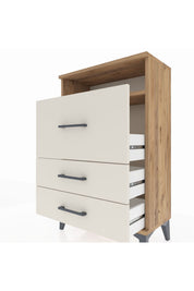 Arges Komodin Tek Raflı 3 Çekmeceli 60x30x96 Çam-Aytaşı